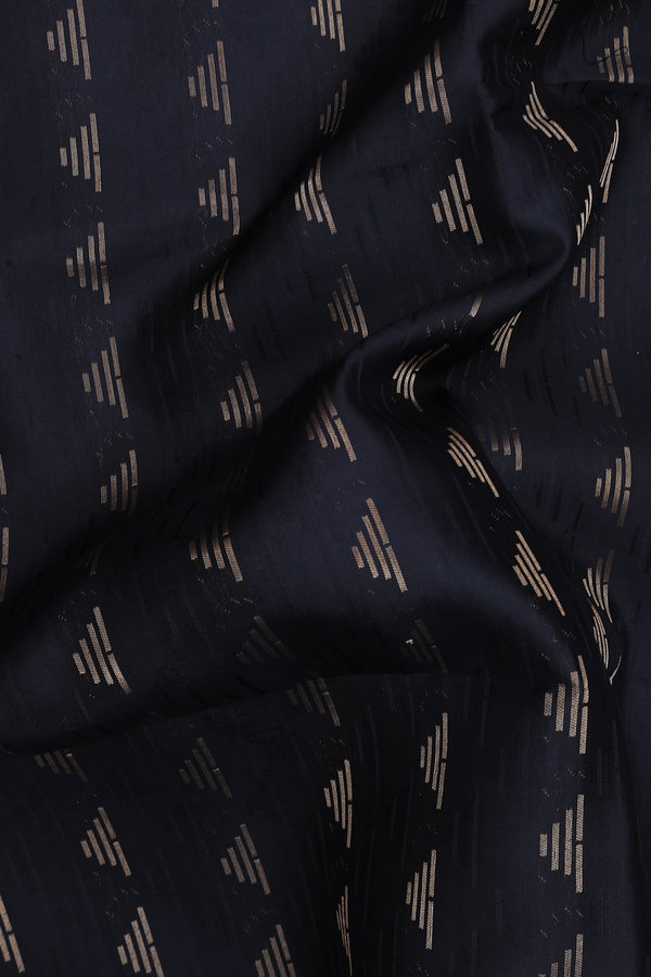 Soft Silk Saree In Black With Zari Buttas