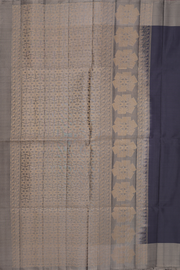 Soft Silk Saree In Black With Zari Motifs