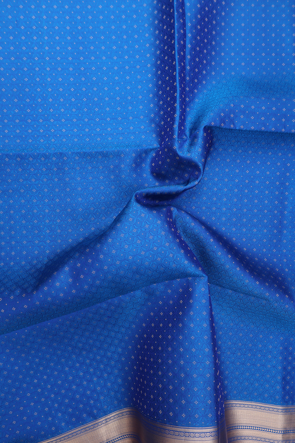 Soft Silk Saree In Blue With Allover Design