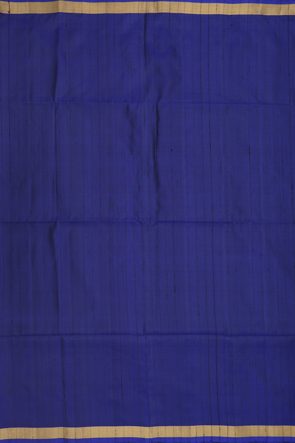 Soft Silk Saree In Blue With Self Stripes Design