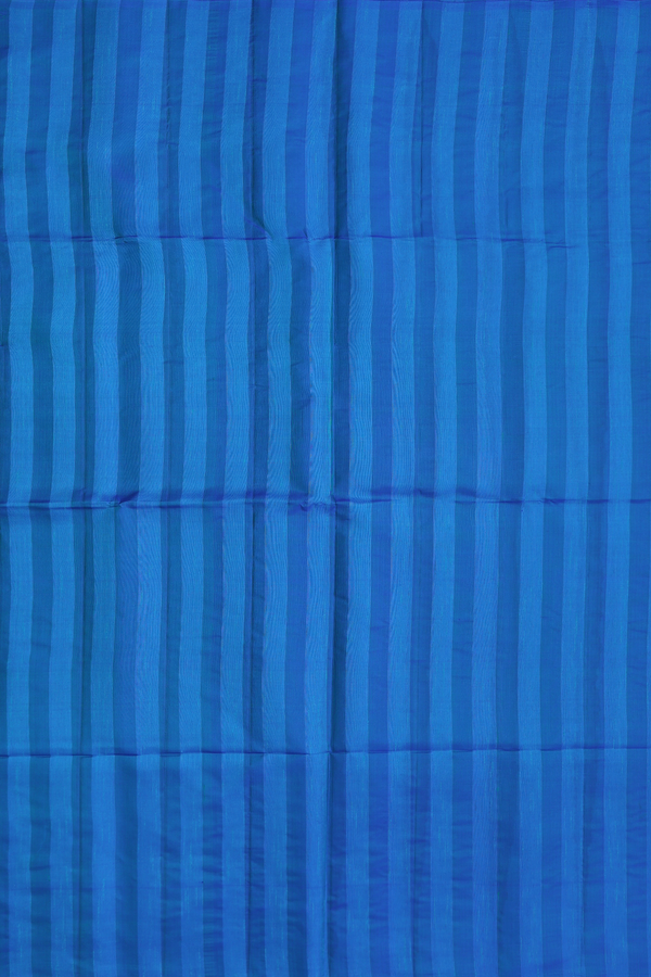 Soft Silk Saree In Blue With Self Stripes Design