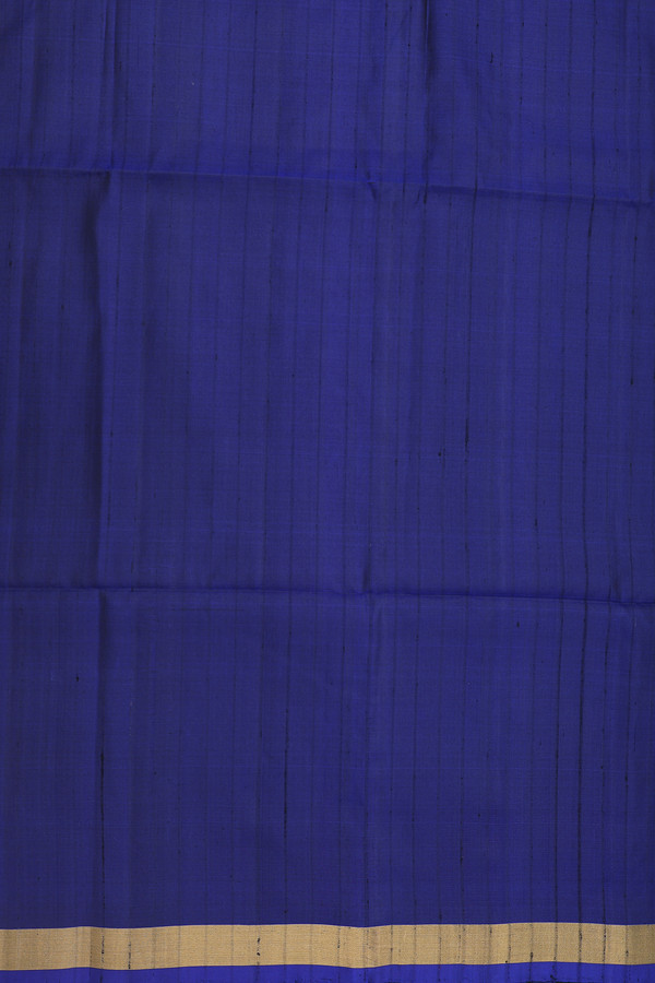 Soft Silk Saree In Blue With Self Stripes Design