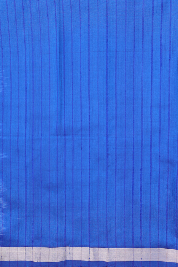Soft Silk Saree In Blue With Self Stripes Design
