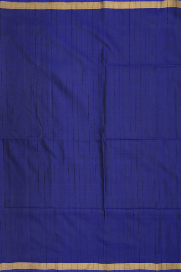 Soft Silk Saree In Blue With Self Stripes Design