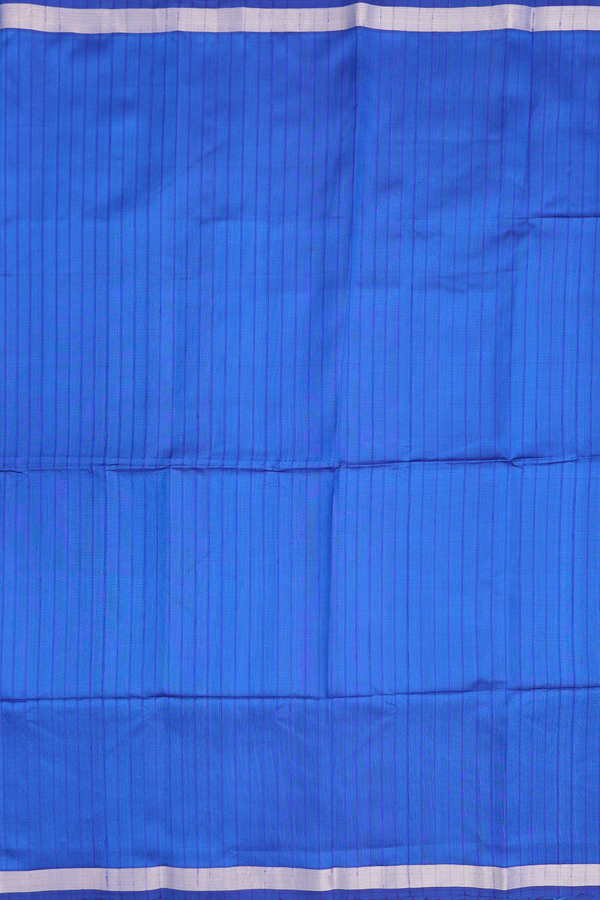 Soft Silk Saree In Blue With Self Stripes Design