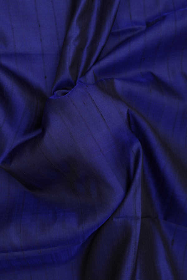 Soft Silk Saree In Blue With Self Stripes Design