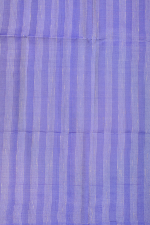 Soft Silk Saree In Blue And Grey With Self Stripes Design