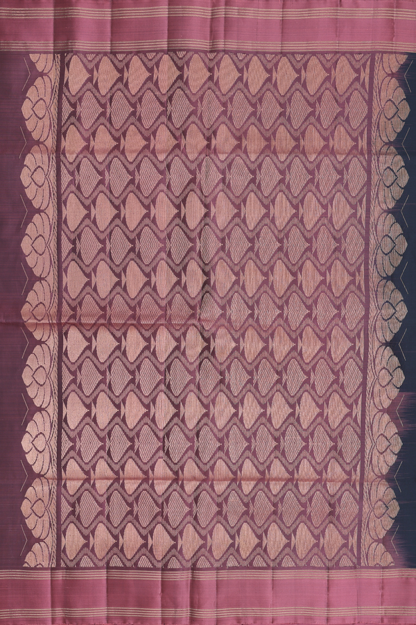 Soft Silk Saree In Bottle Green With Zari Motifs