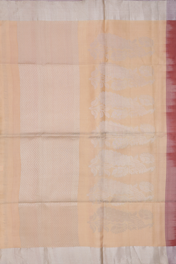 Soft Silk Saree In Brick Brown With Square Design
