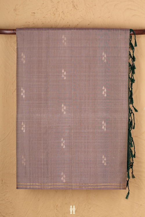 Soft Silk Saree In Brown With Zari Buttas