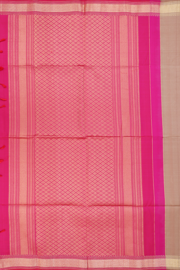 Soft Silk Saree In Pastel Brown With Zari Buttas