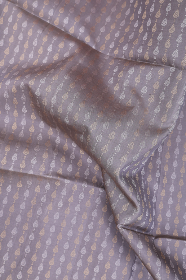 Soft Silk Saree In Brownish Grey With Stripes Design