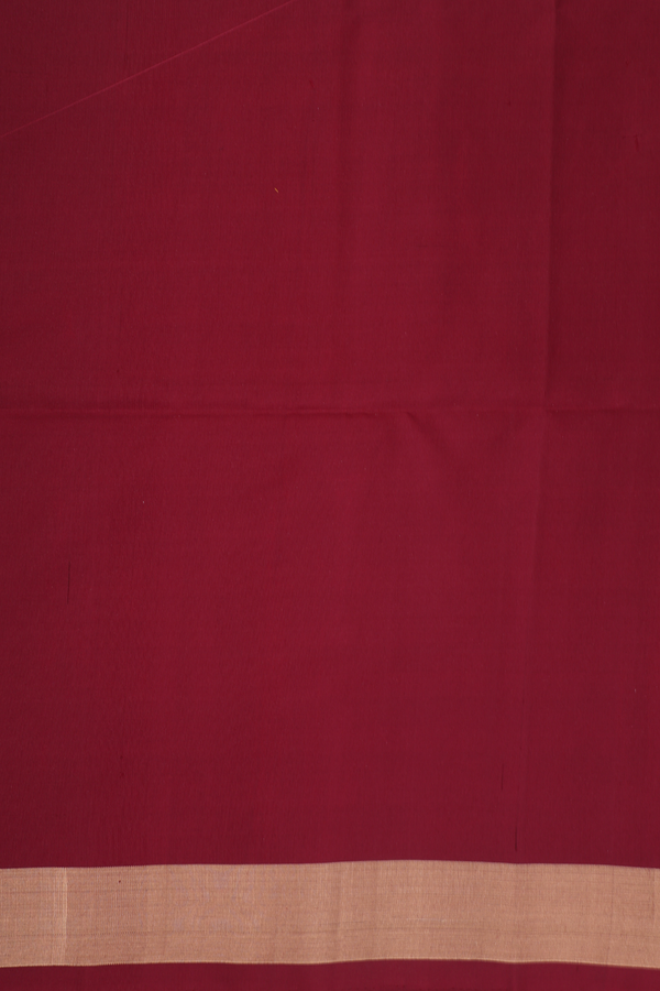 Soft Silk Saree In Burgundy Red With Threadwork Buttas