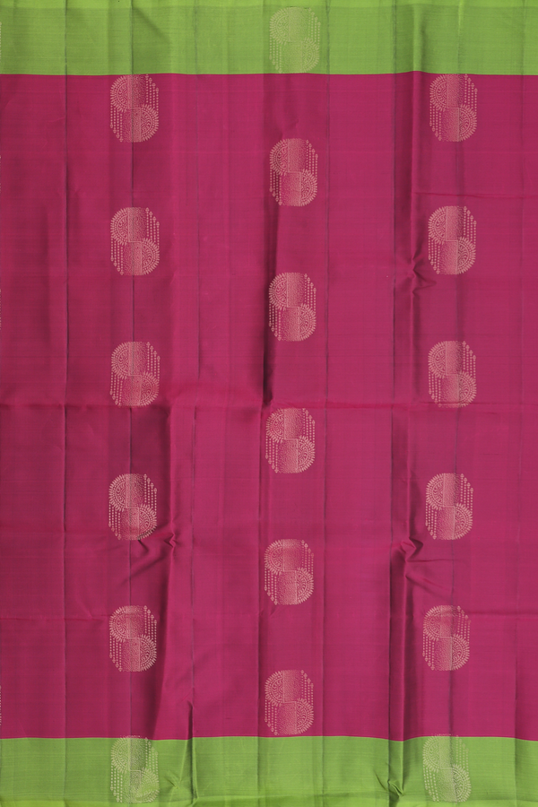 Soft Silk Saree In Burgundy Red With Zari Buttas