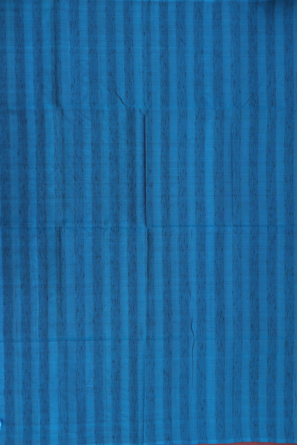 Soft Silk Saree In Capri Blue With Self Stripes Design