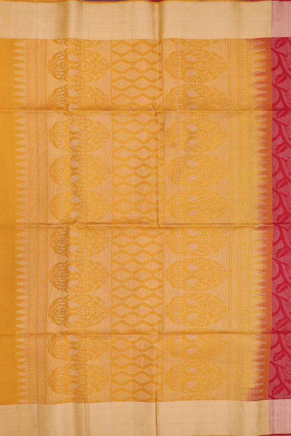 Soft Silk Saree In Chilli Red With Brocade Design