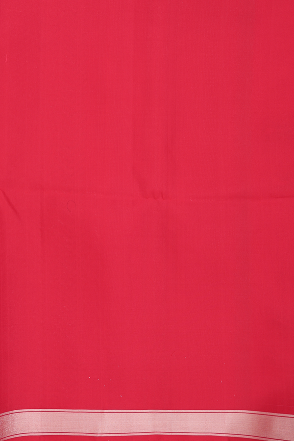 Soft Silk Saree In Chilli Red With Floral Motifs