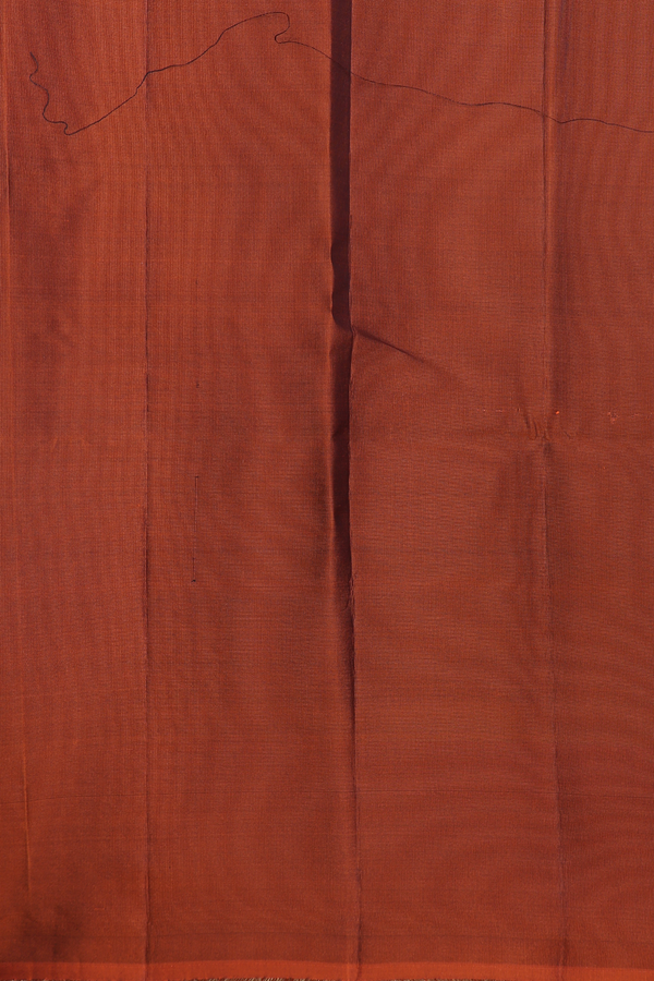 Soft Silk Saree In Cocoa Brown With Zari Buttis