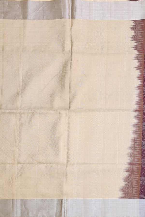 Soft Silk Saree In Coffee Brown With Paisley Design