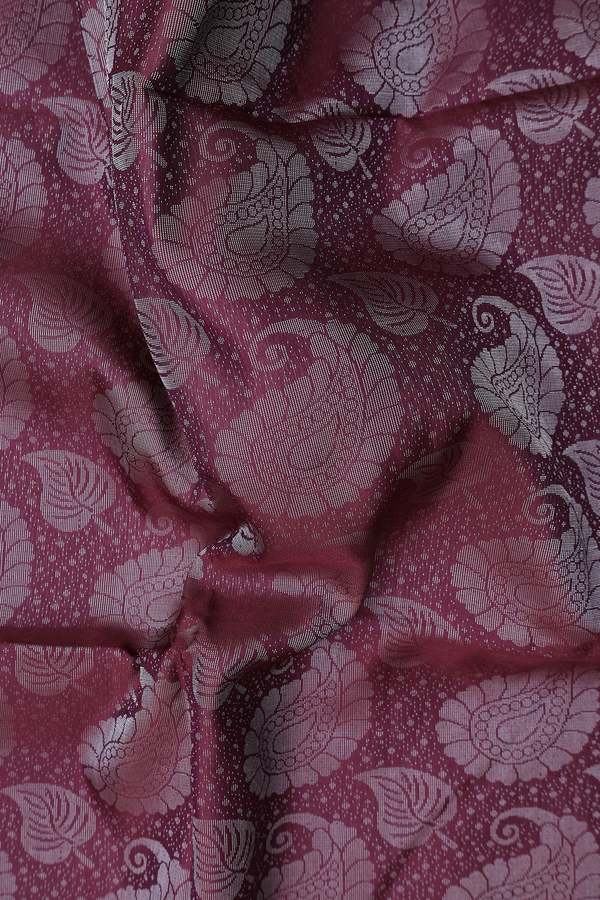 Soft Silk Saree In Coffee Brown With Paisley Design