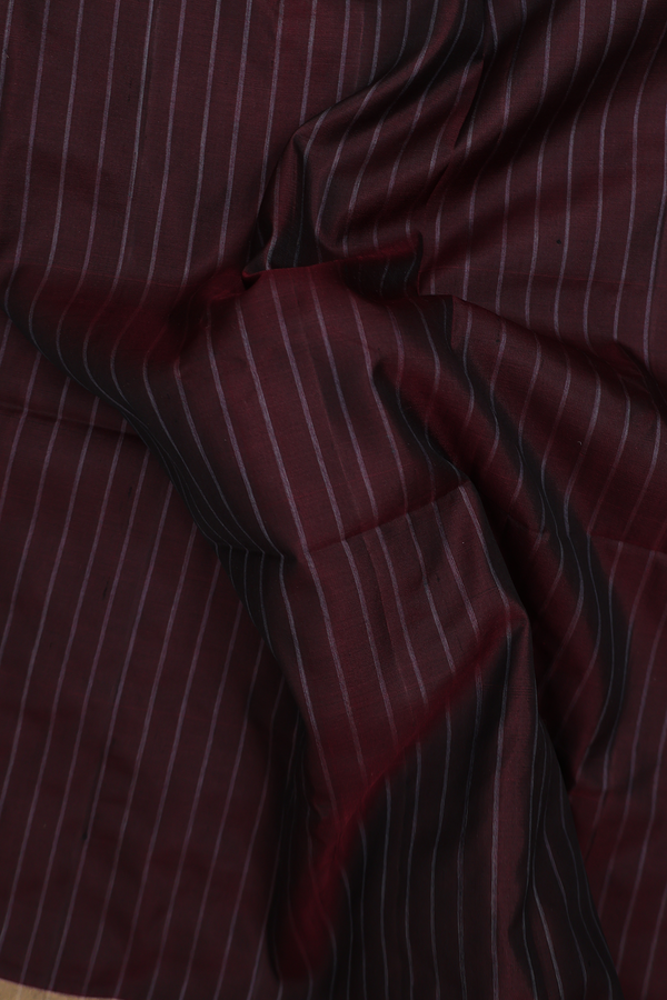 Soft Silk Saree In Coffee Brown With Stripes Design