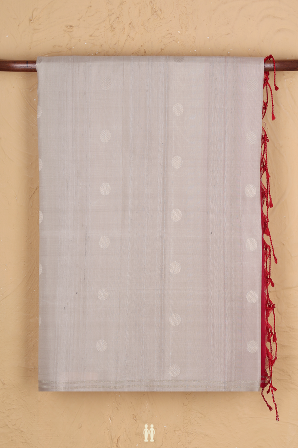 Soft Silk Saree In Coffee Cream With Rudraksh Buttas