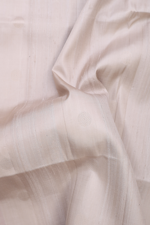 Soft Silk Saree In Coffee Cream With Rudraksh Buttas