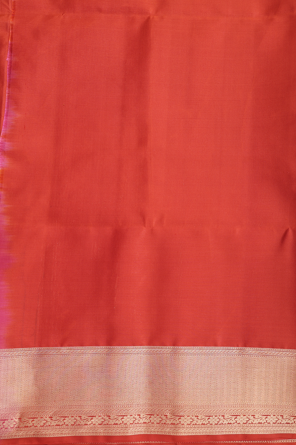 Soft Silk Saree In Copper Orange With Diamond Design