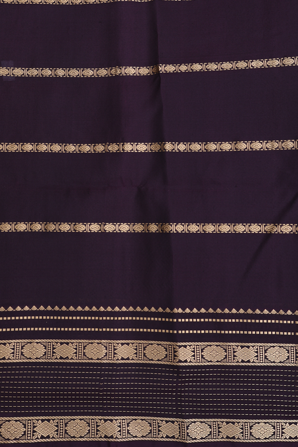 Soft Silk Saree In Copper Orange With Stripes Design
