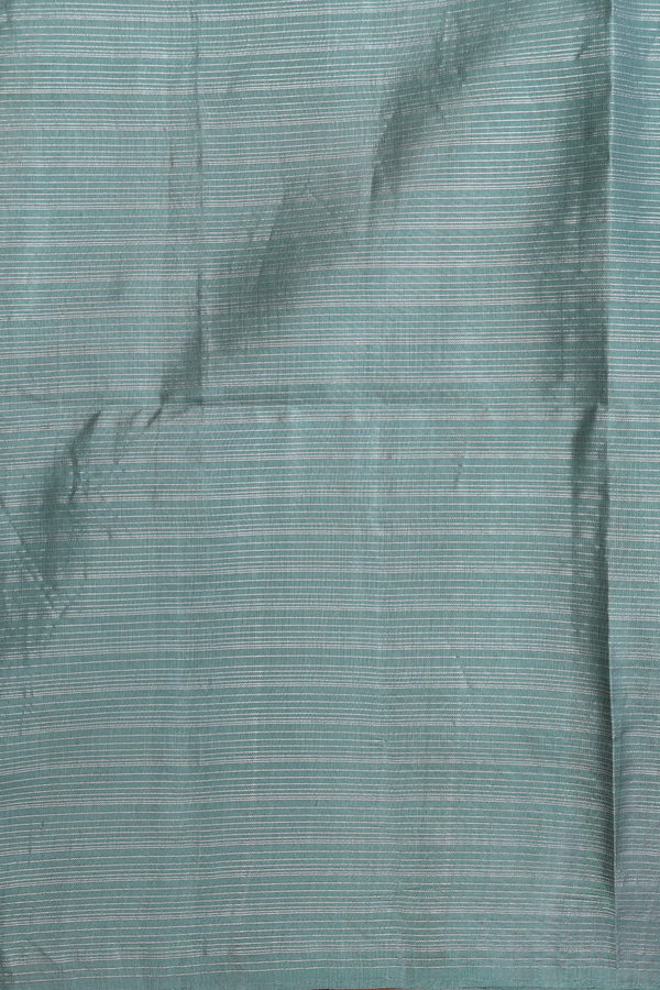 Soft Silk Saree In Copper Orange With Stripes Design