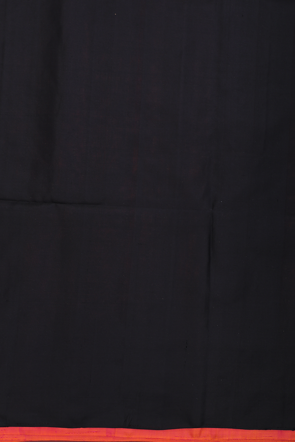 Soft Silk Saree In Coral Orange With Stripes Design
