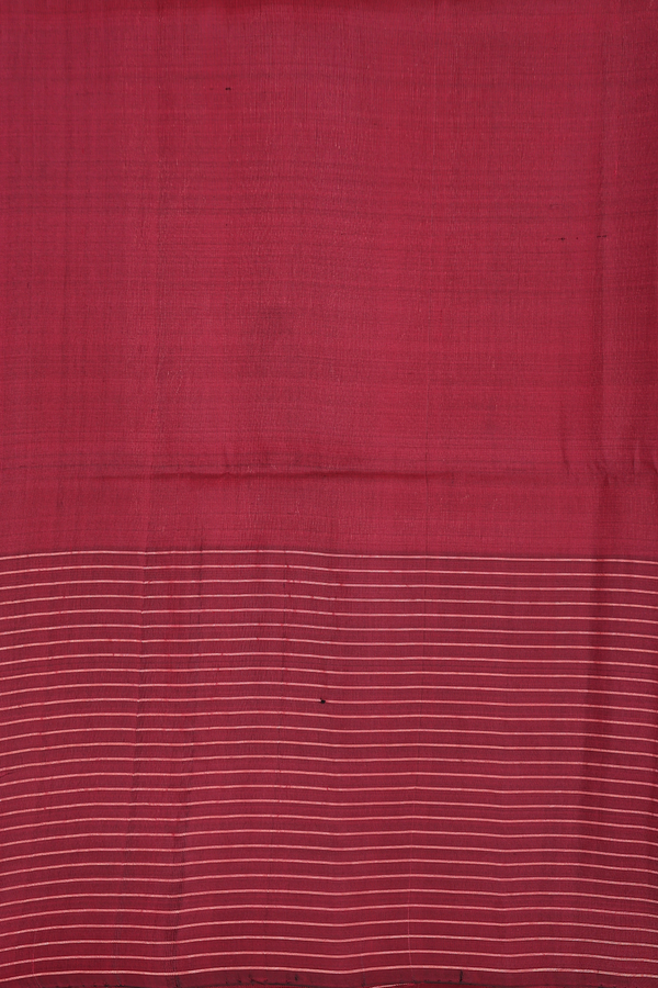 Soft Silk Saree In Coral Orange With Zari Buttas