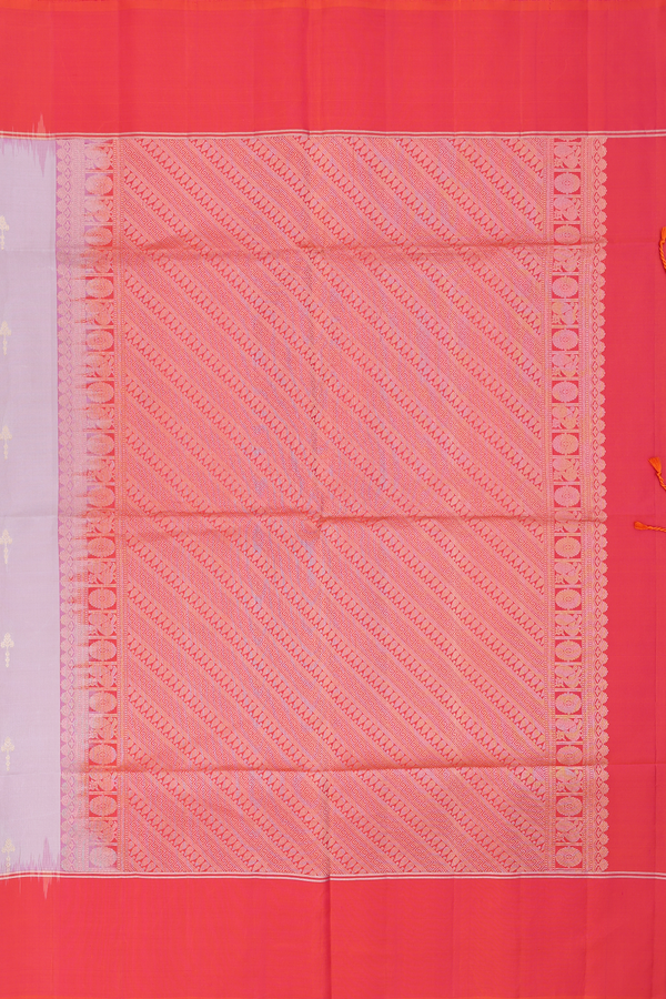 Soft Silk Saree In Cocoa Cream With Floral Buttas