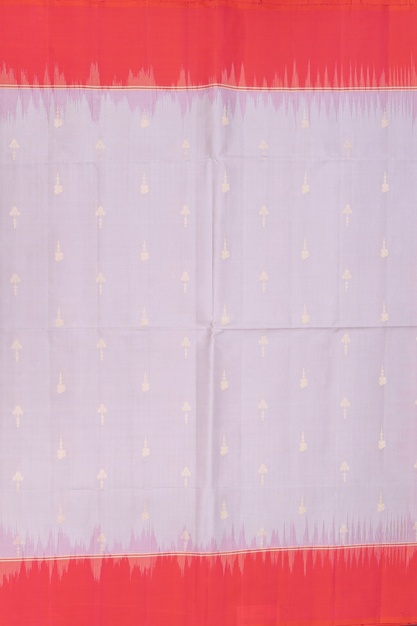 Soft Silk Saree In Cocoa Cream With Floral Buttas