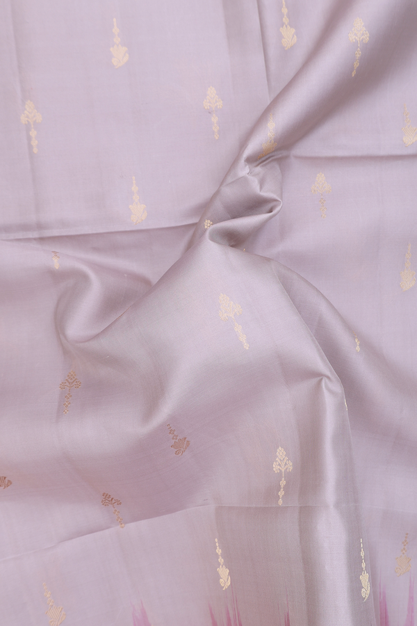 Soft Silk Saree In Cocoa Cream With Floral Buttas