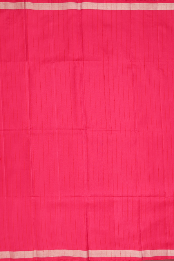 Soft Silk Saree In Crimson Red With Stripes Design