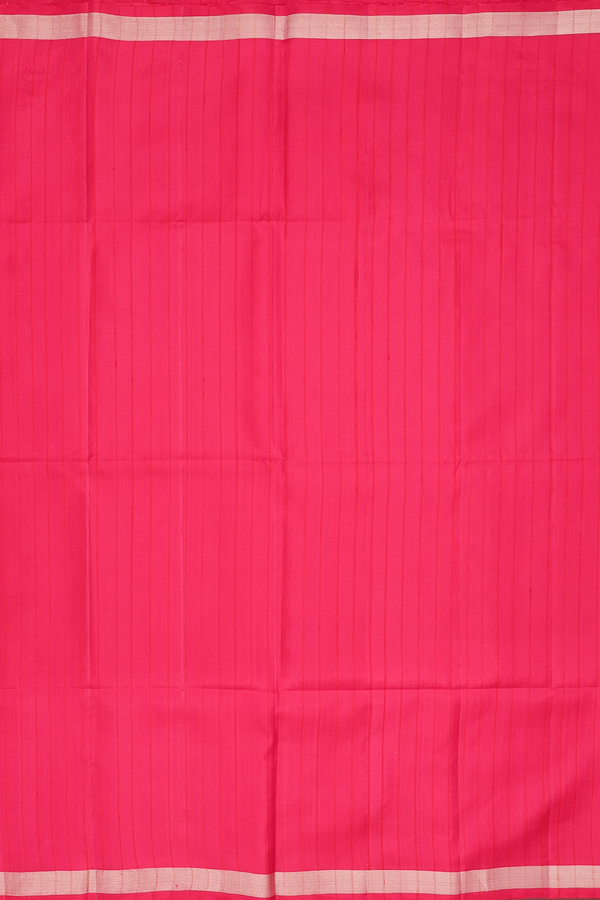 Soft Silk Saree In Crimson Red With Stripes Design