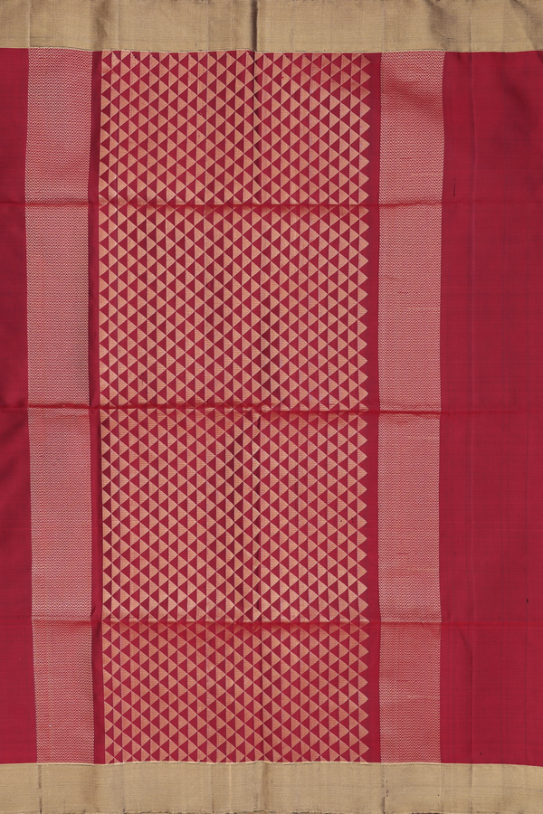 Soft Silk Saree In Crimson Red With Zari Buttas