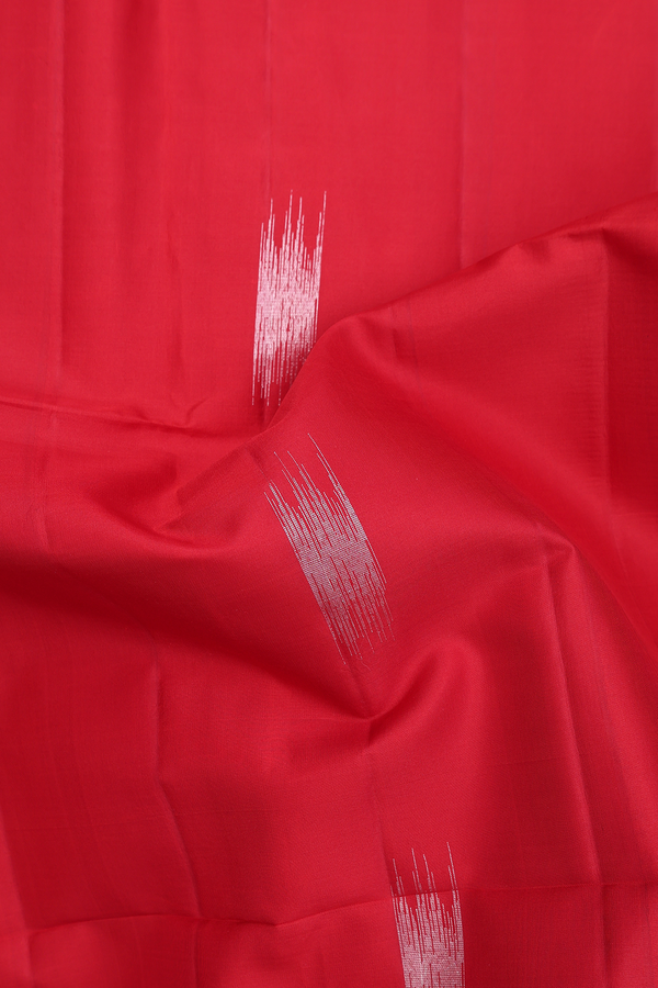 Soft Silk Saree In Crimson Red With Zari Motifs