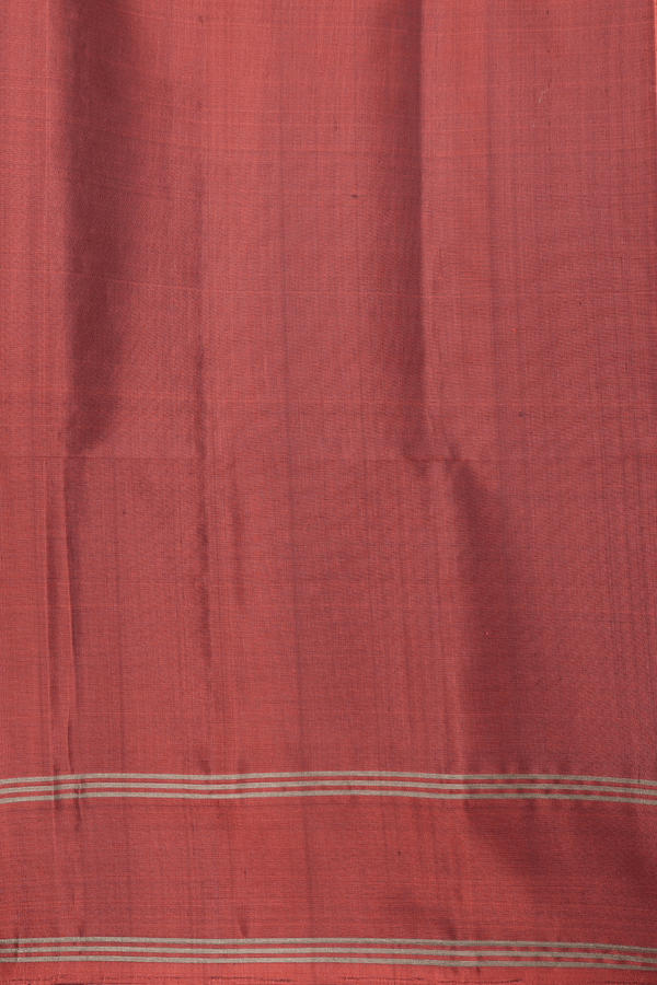 Soft Silk Saree In Dark Brown With Floral Buttas