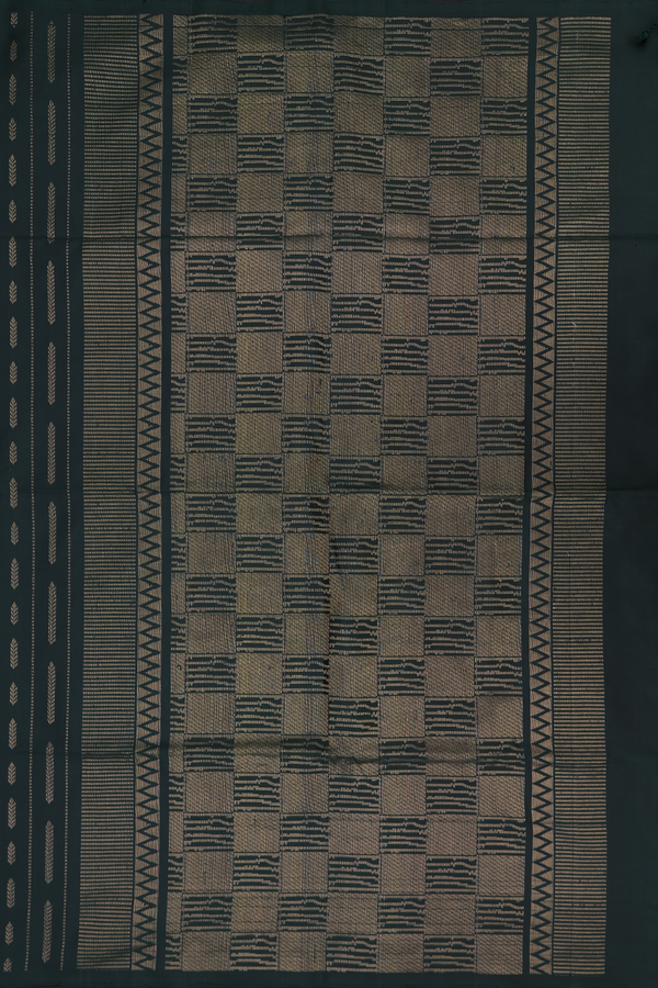 Soft Silk Saree In Dark Green With Allover Design