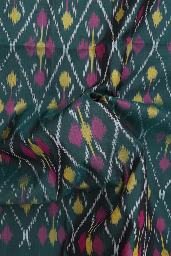 Soft Silk Saree In Dark Green With Printed Design