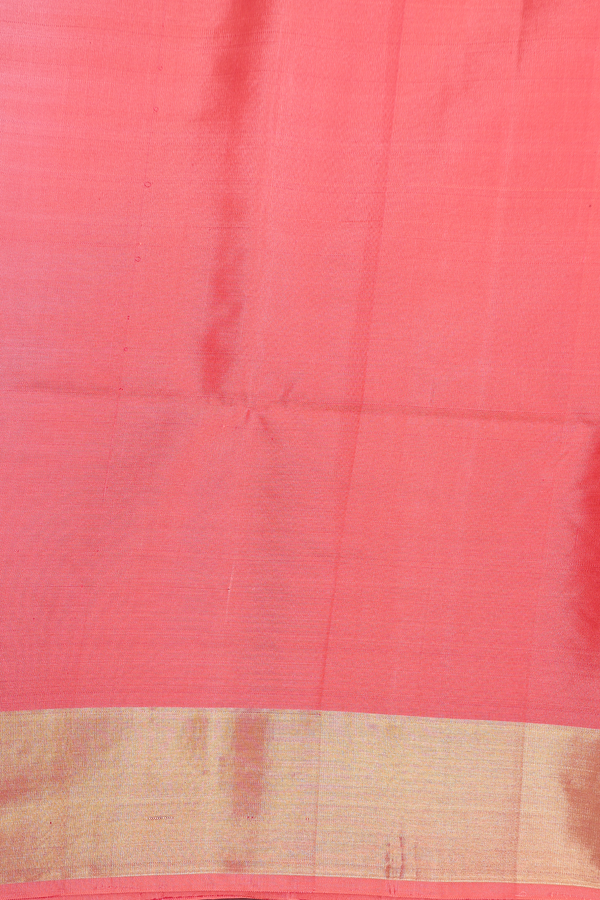 Soft Silk Saree In Dark Oak Brown With Zari Motifs