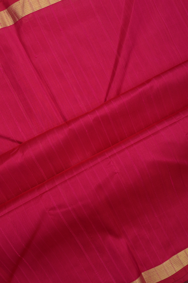 Soft Silk Saree In Deep Magenta With Stripes Design