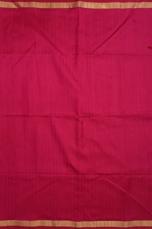 Soft Silk Saree In Deep Magenta With Stripes Design