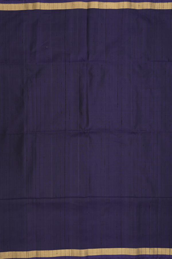 Soft Silk Saree In Deep Purple With Self Stripes Design