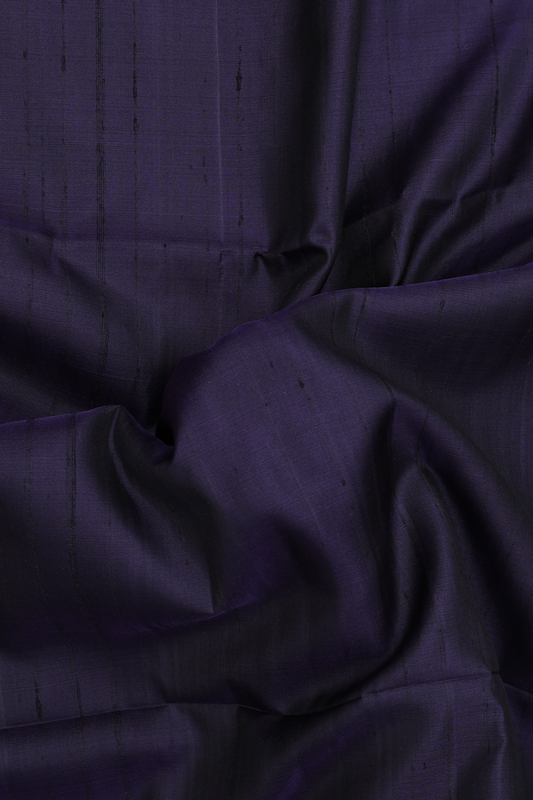 Soft Silk Saree In Deep Purple With Self Stripes Design