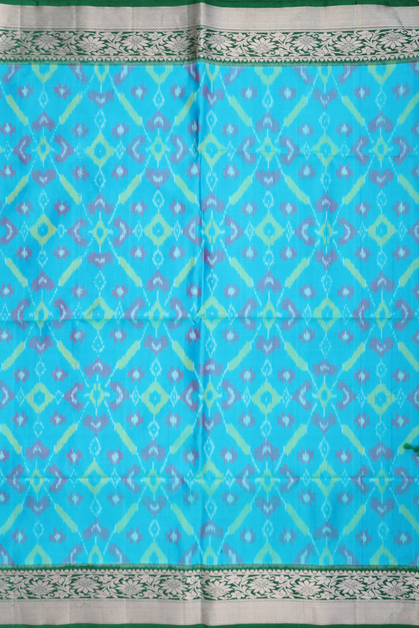 Soft Silk Saree In Deep Sky Blue With Allover Design