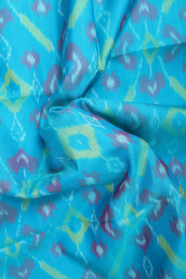 Soft Silk Saree In Deep Sky Blue With Allover Design