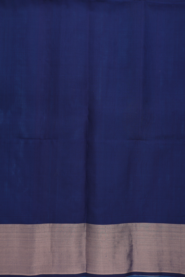 Soft Silk Saree In Deep Sky Blue With Zari Motifs